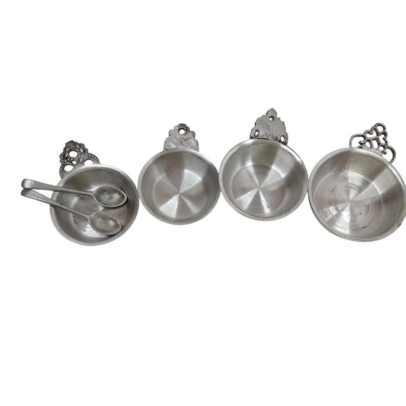 Woodbury Pewterers Henry Ford Museum Pewter Porringer Salt Cellars & Spoons - Picture 2 of 6